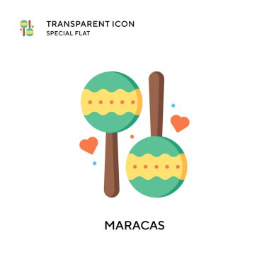 Maracas vektör simgesi. Düz çizim. EPS 10 vektörü.