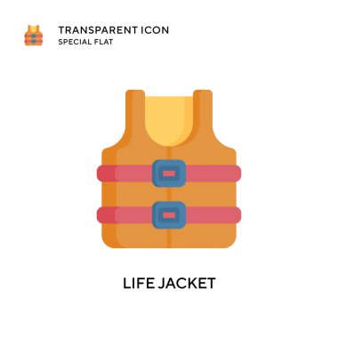 Can yeleği vektör simgesi. Düz çizim. EPS 10 vektörü.