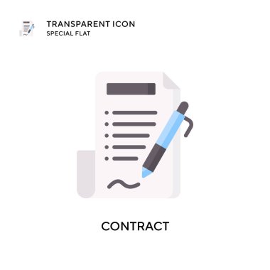 Kontrat vektör simgesi. Düz çizim. EPS 10 vektörü.