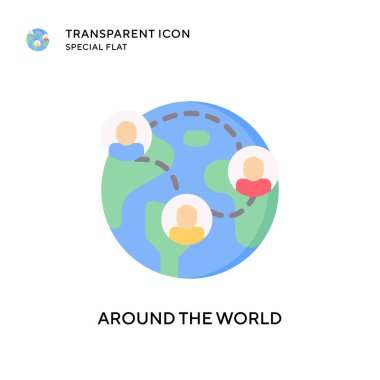 Dünya vektör ikonu etrafında. Düz çizim. EPS 10 vektörü.