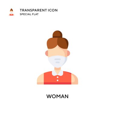 Kadın vektör simgesi. Düz çizim. EPS 10 vektörü.