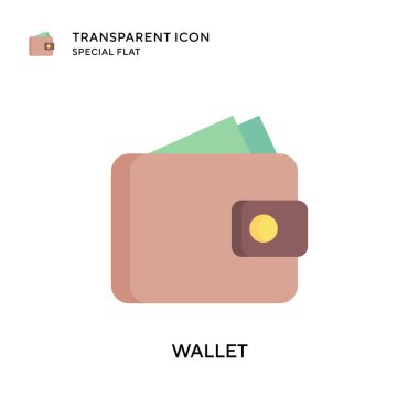 Cüzdan vektör simgesi. Düz çizim. EPS 10 vektörü.