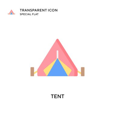 Çadır vektör simgesi. Düz çizim. EPS 10 vektörü.