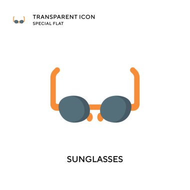 Güneş gözlüğü vektör simgesi. Düz çizim. EPS 10 vektörü.