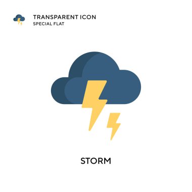 Fırtına vektör simgesi. Düz çizim. EPS 10 vektörü.