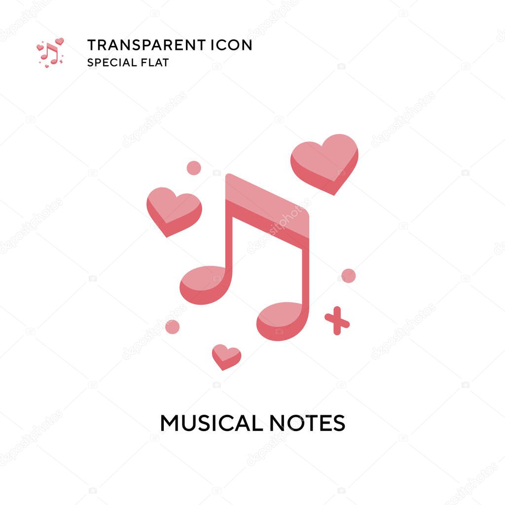 Musical notes vector icon. Flat style illustration. EPS 10 vector.