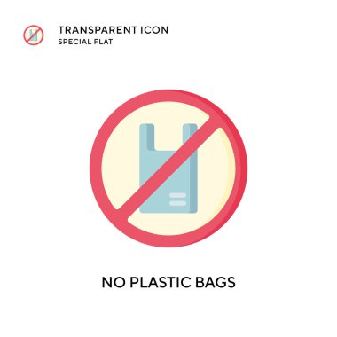 Plastik torba vektör simgesi yok. Düz çizim. EPS 10 vektörü.