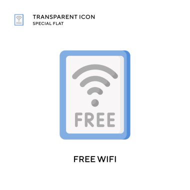 Ücretsiz kablosuz ağ vektör simgesi. Düz çizim. EPS 10 vektörü.