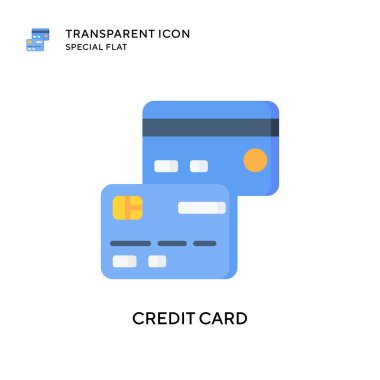 Kredi kartı vektör simgesi. Düz çizim. EPS 10 vektörü.