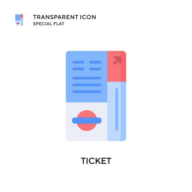 Bilet vektör simgesi. Düz çizim. EPS 10 vektörü.