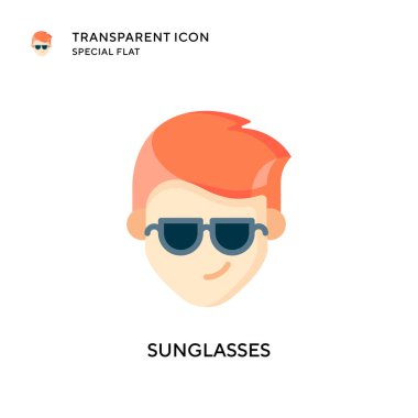 Güneş gözlüğü vektör simgesi. Düz çizim. EPS 10 vektörü.