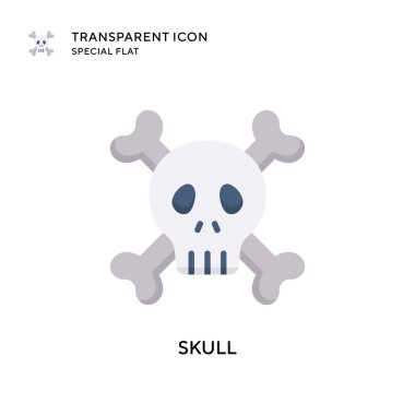 Kafatası vektör simgesi. Düz çizim. EPS 10 vektörü.