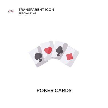 Poker kartları vektör simgesi. Düz çizim. EPS 10 vektörü.