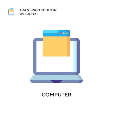 Bilgisayar vektör simgesi. Düz çizim. EPS 10 vektörü.
