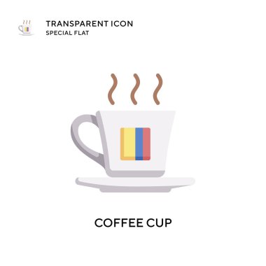 Kahve fincanı vektör ikonu. Düz çizim. EPS 10 vektörü.