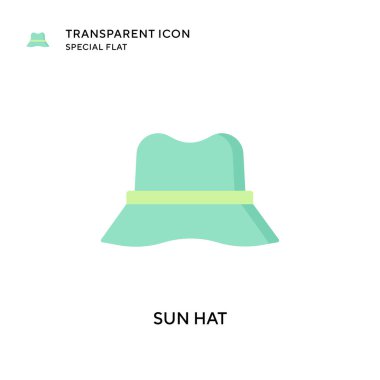 Güneş şapkası vektör simgesi. Düz çizim. EPS 10 vektörü.