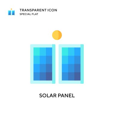 Güneş paneli vektör simgesi. Düz çizim. EPS 10 vektörü.