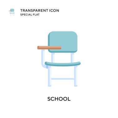 Okul vektör simgesi. Düz çizim. EPS 10 vektörü.