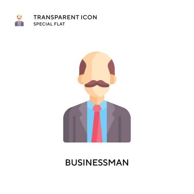 İş adamı vektör simgesi. Düz çizim. EPS 10 vektörü.