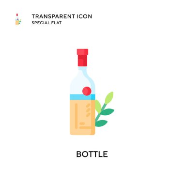 Şişe vektör simgesi. Düz çizim. EPS 10 vektörü.