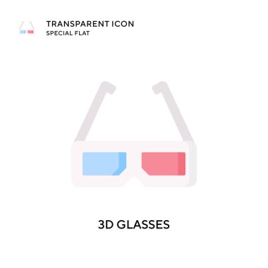 3D gözlük vektör simgesi. Düz çizim. EPS 10 vektörü.