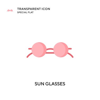 Güneş gözlüğü vektör simgesi. Düz çizim. EPS 10 vektörü.