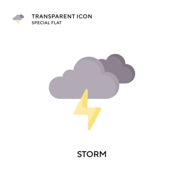 Fırtına vektör simgesi. Düz çizim. EPS 10 vektörü.