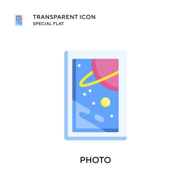 Fotoğraf vektör simgesi. Düz çizim. EPS 10 vektörü.