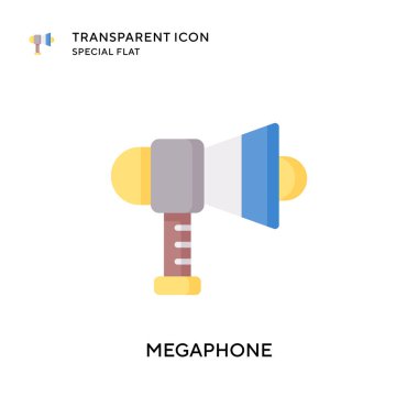 Megafon vektör simgesi. Düz çizim. EPS 10 vektörü.