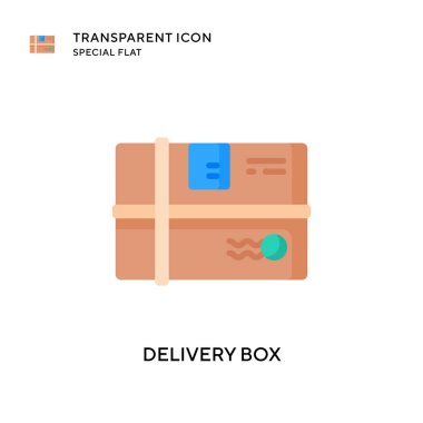 Teslimat kutusu vektör simgesi. Düz çizim. EPS 10 vektörü.