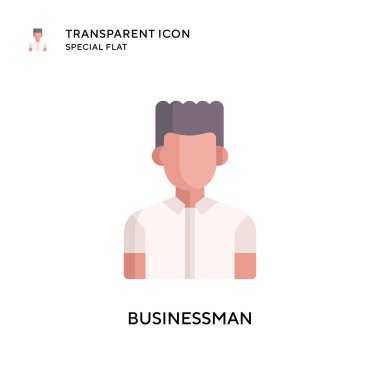 İş adamı vektör simgesi. Düz çizim. EPS 10 vektörü.