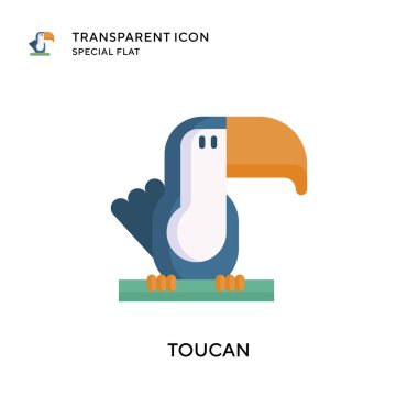 Toucan vektör simgesi. Düz çizim. EPS 10 vektörü.