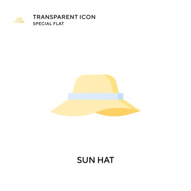 Güneş şapkası vektör simgesi. Düz çizim. EPS 10 vektörü.