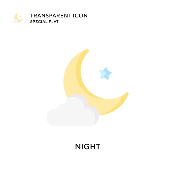 Icône Vectorielle Nuit Illustration Style Plat Vecteur Eps — Image vectorielle