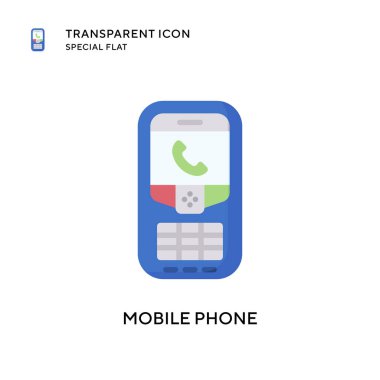 Cep telefonu vektör simgesi. Düz çizim. EPS 10 vektörü.