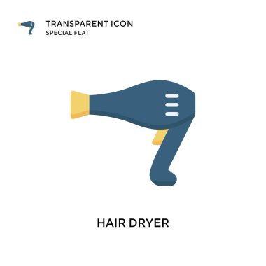 Saç kurutma ikonu. Düz çizim. EPS 10 vektörü.