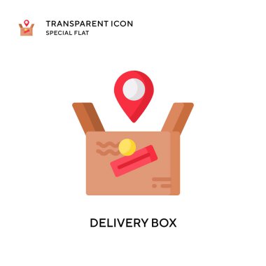 Teslimat kutusu vektör simgesi. Düz çizim. EPS 10 vektörü.