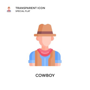 Kovboy vektör simgesi. Düz çizim. EPS 10 vektörü.