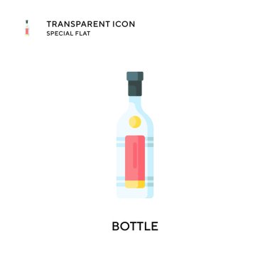 Şişe vektör simgesi. Düz çizim. EPS 10 vektörü.