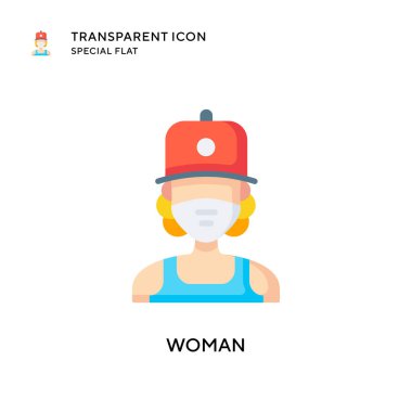 Kadın vektör simgesi. Düz çizim. EPS 10 vektörü.