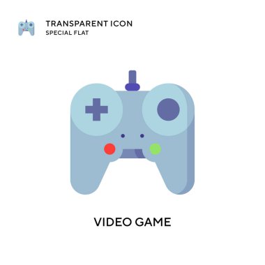 Video oyunu vektör simgesi. Düz çizim. EPS 10 vektörü.
