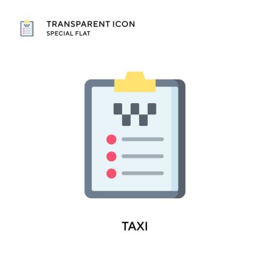 Taksi vektör simgesi. Düz çizim. EPS 10 vektörü.