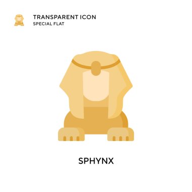 Sphynx vektör simgesi. Düz çizim. EPS 10 vektörü.