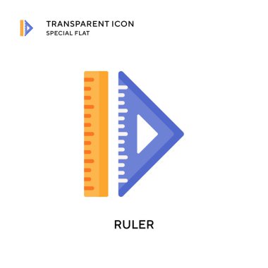 Cetvel vektör simgesi. Düz çizim. EPS 10 vektörü.