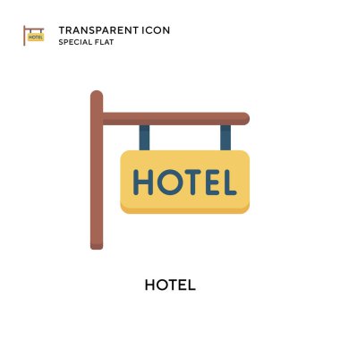 Otel vektör simgesi. Düz çizim. EPS 10 vektörü.