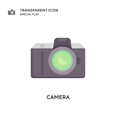 Kamera vektör simgesi. Düz çizim. EPS 10 vektörü.