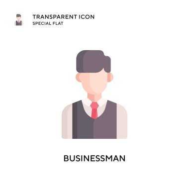 İş adamı vektör simgesi. Düz çizim. EPS 10 vektörü.