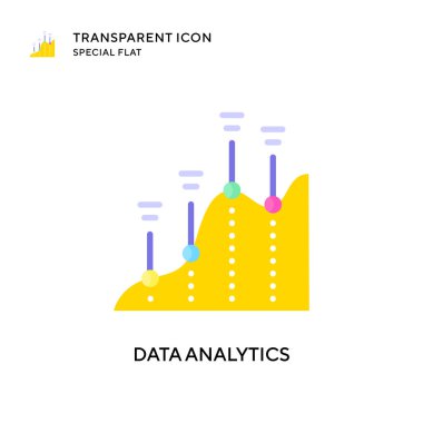 Veri analizi vektör simgesi. Düz çizim. EPS 10 vektörü.