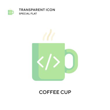 Kahve fincanı vektör ikonu. Düz çizim. EPS 10 vektörü.