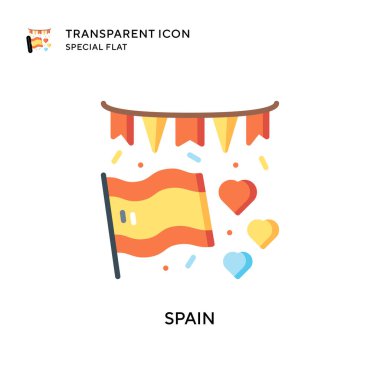 İspanya vektör simgesi. Düz çizim. EPS 10 vektörü.